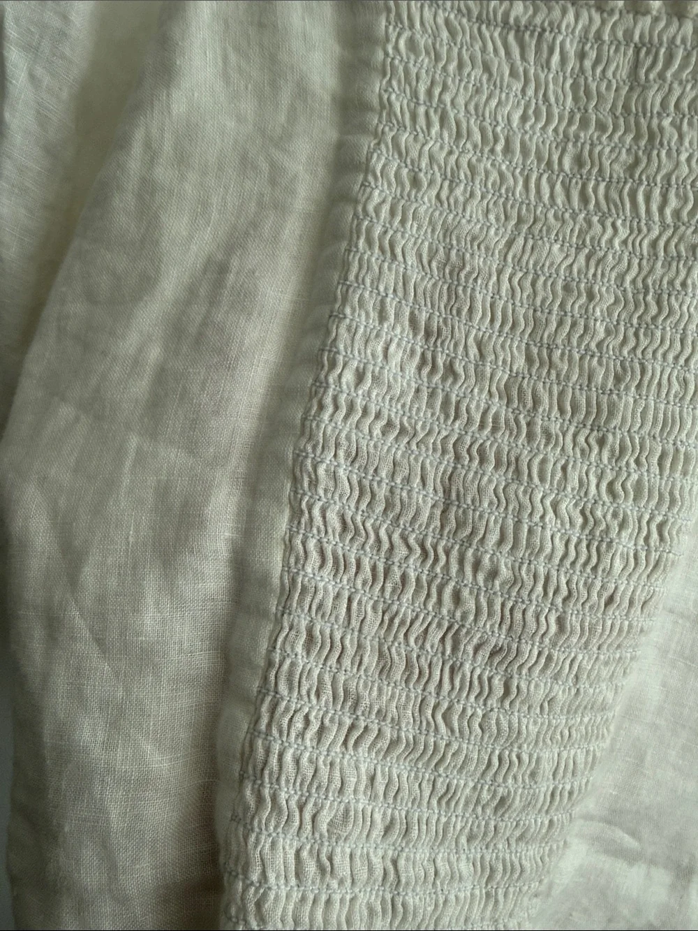 Reformation White Puff-Sleeve Linen Blouse